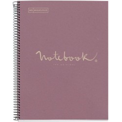 Caiet reciclat Miquelrius ECOLAVENDER Emotions, cu spira, A4, matematica, 80 file, lavanda