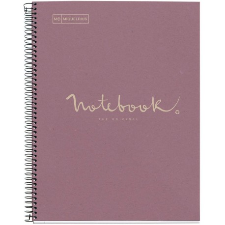 Caiet reciclat Miquelrius ECOLAVENDER Emotions, cu spira, A4, matematica, 80 file, lavanda