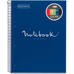 Caiet cu spira, Miquelrius, Emotion, A5, matematica, 120 file, coperta carton dur, albastru