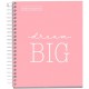 Caiet cu spira Miquelrius Messages, A5, matematica, 100 file, coperta carton dur plastifiat, roz