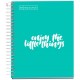 Caiet cu spira Miquelrius Messages, A5, matematica, 100 file, coperta carton dur plastifiat, turcoaz
