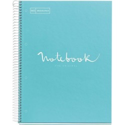 Caiet cu spira Miquelrius Emotions, A4, liniatura punctata, 80 file, coperta carton dur plastifiat, bleu