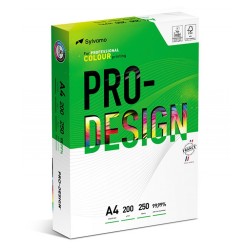 Carton A4, satinat, Pro-Design, clasa A++, 200 gr./mp, 250 coli/top - alb