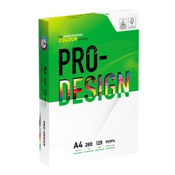 Carton A4, satinat, Pro-Design, clasa A++, 280 gr./mp, 125 coli/top - alb