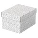 Cutie depozitare Esselte Home Recycled, carton, 25x20x15 cm, cu capac, 3 buc/set, alb