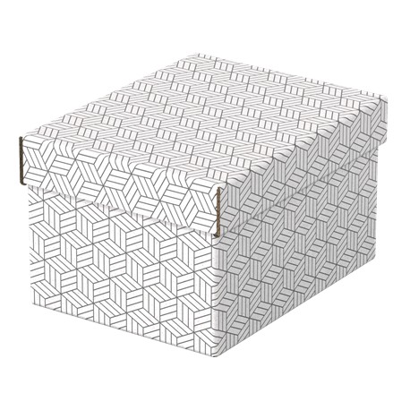 Cutie depozitare Esselte Home Recycled, carton, 25x20x15 cm, cu capac, 3 buc/set, alb