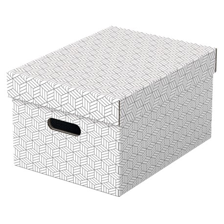 Cutie depozitare Esselte Home Recycled, carton, 36x26x20 cm, cu capac, 3 buc/set, alb