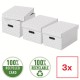 Cutie depozitare Esselte Home Recycled, carton, 36x26x20 cm, cu capac, 3 buc/set, alb