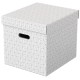 Cutie depozitare Esselte Home Recycled, carton, 36x32x31 cm, cu capac, 3 buc/set, alb