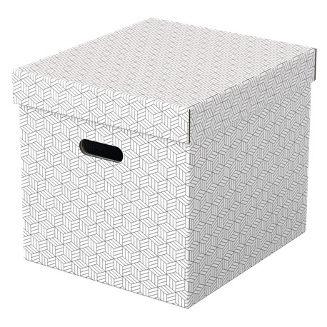 Cutie depozitare Esselte Home Recycled, carton, 36x32x31 cm, cu capac, 3 buc/set, alb