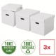 Cutie depozitare Esselte Home Recycled, carton, 36x32x31 cm, cu capac, 3 buc/set, alb