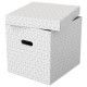 Cutie depozitare Esselte Home Recycled, carton, 36x32x31 cm, cu capac, 3 buc/set, alb