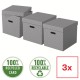 Cutie depozitare Esselte Home Recycled, carton, 36x32x31 cm, cu capac, 3 buc/set, gri