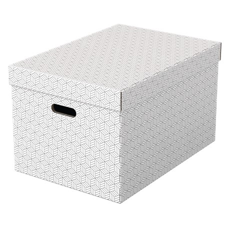 Cutie depozitare Esselte Home Recycled, carton, 51x35x30 cm, cu capac, 3 buc/set, alb