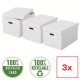 Cutie depozitare Esselte Home Recycled, carton, 51x35x30 cm, cu capac, 3 buc/set, alb