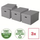 Cutie depozitare Esselte Home Recycled, carton, 51x35x30 cm, cu capac, 3 buc/set, gri