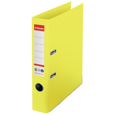 Biblioraft Esselte No.1 Power Recycled, carton cu amprenta CO2 neutra, A4, 50 mm, galben