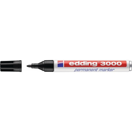 Marker permanent Edding 3000, varf 1.5-3 mm, negru