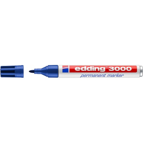 Marker permanent Edding 3000, varf 1.5-3 mm, albastru