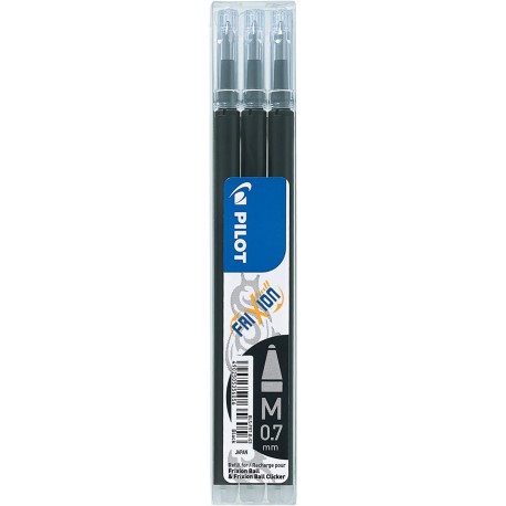 Rezerva roller PILOT Frixion, 0,7mm, 3buc/set - negru Rezerva roller PILOT Frixion, 0,7mm, 3buc/set - negru