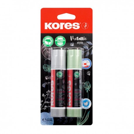 Lipici solid Kores, metalizat, 2x20 g, 2 bucati/blister