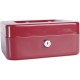 Caseta (cutie) metalica pentru bani, 200 x 160 x 90 mm, DONAU - rosu