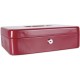 Caseta (cutie) metalica pentru bani, 300 x 240 x 90 mm, DONAU - rosu