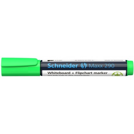 Marker SCHNEIDER Maxx 290, pentru tabla de scris+flipchart, varf rotund 2-3mm - verde deschis