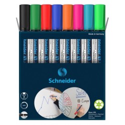 Marker SCHNEIDER Maxx 290, pentru tabla de scris+flipchart, varf rotund 2-3mm, 8 cul/set