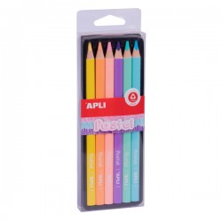 Set 6 creioane colorate Apli Jumbo Pastel