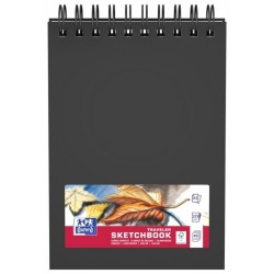 Bloc de desen A5, cu spirala, OXFORD, 40 file-225g/mp - velin - coperta carton rigid - negru