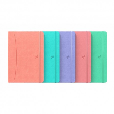 Caiet cu elastic, A5, OXFORD Signature Smart Journal, 80 file-90g/mp, Scribzee, mate - culori pastel
