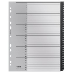 Index LEITZ Recycle, PP cu amprenta CO2 neutra, partial reciclat, reciclabil, A4 MAXI, 1-31, negru