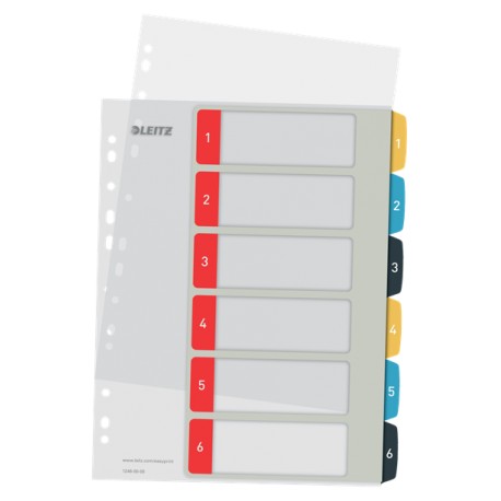 Index LEITZ Cosy, imprimabil, PP, A4, 1-6, multicolor