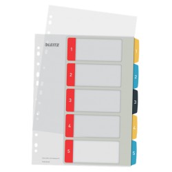 Index LEITZ Cosy, imprimabil, PP, A4, 1-5, multicolor