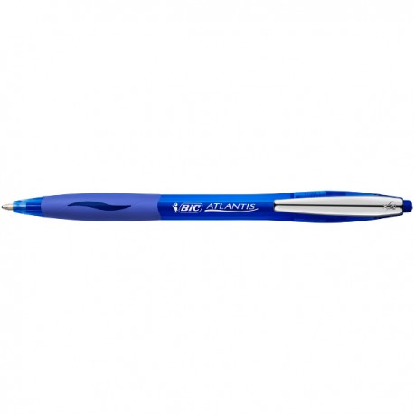 Pix cu mecanism BIC, Atlantis Clic Metal, 0.4 mm, scriere albastra