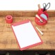 Suport pentru accesorii birou Maul, 6 compartimente, plastic reciclat, rosu