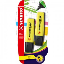 Textmarker Stabilo Boss Original, 2 bucati/blister