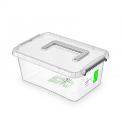 Container plastic cu capac, transparent, antibacterial, ORPLAST Nanobox - capacitate 4.5L - cu maner