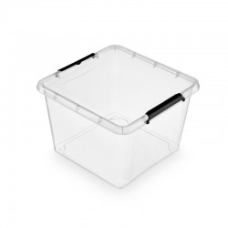 Container plastic cu capac, transparent, ORPLAST Simple box - capacitate 32L