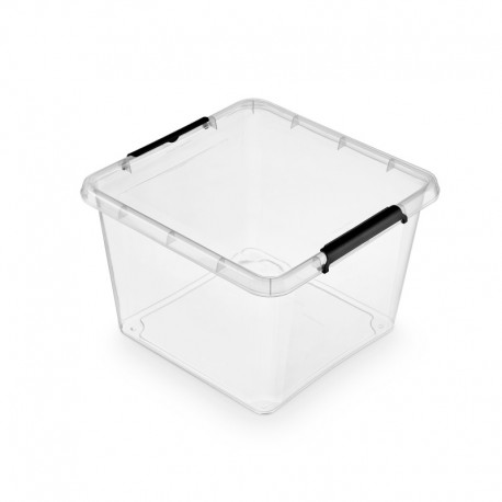 Container plastic cu capac, transparent, ORPLAST Simple box - capacitate 32L