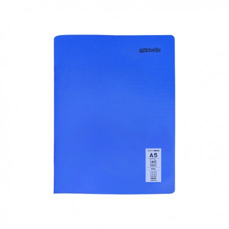 Caiet capsat Mynote, format A5, 40 file offset 60 g/mp, liniatura matematica, coperta PP neon diverse culori