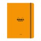 Caiet cu elastic A5+ Rhodia Unlimited, 60 file, dictando, portocaliu