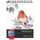 Bloc de desen cu spirala, OXFORD Drawing, A3, 30 file - 160g/mp, coperta carton - design pasare