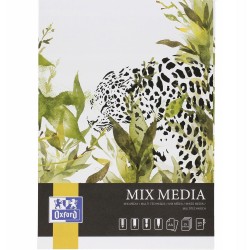 Bloc de desen OXFORD Mixed Media, A4, 25 file - 225g/mp, coperta carton - design leopard