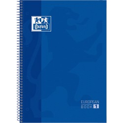 Caiet cu spirala, OXFORD Europeanbook 1, A4+, 80 file-90g/mp, hardcover bleumarin, Scribzee-matematica