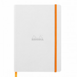 Notebook A5 Rhodiarama, 80 file, ivory, dictando, alb