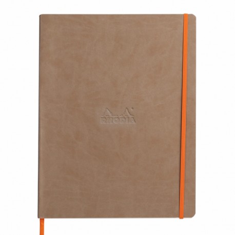 Notebook A4+ Rhodiarama, 80 file, ivory dictando, taupe