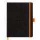 Meeting Book A5+ Rhodiarama, 80 file, negru