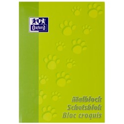 Bloc de desen A4, OXFORD, 100 file-90g/mp - velin - coperta verde deschis